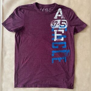 American Eagle Shirt Mens Medium Short Sleeve Vintage Fit Maroon